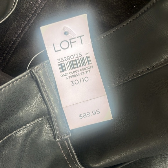 New Loft Pants Women’s Sz 10 30 inch waist Black Imitation Leather dress casual - Picture 6 of 13